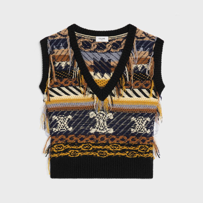 CELINE TOP IN JACQUARD CASHMERE #335647