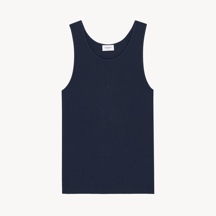 Saint Laurent CASSANDRE Tank Top in Ribbed Cotton Jersey #382618