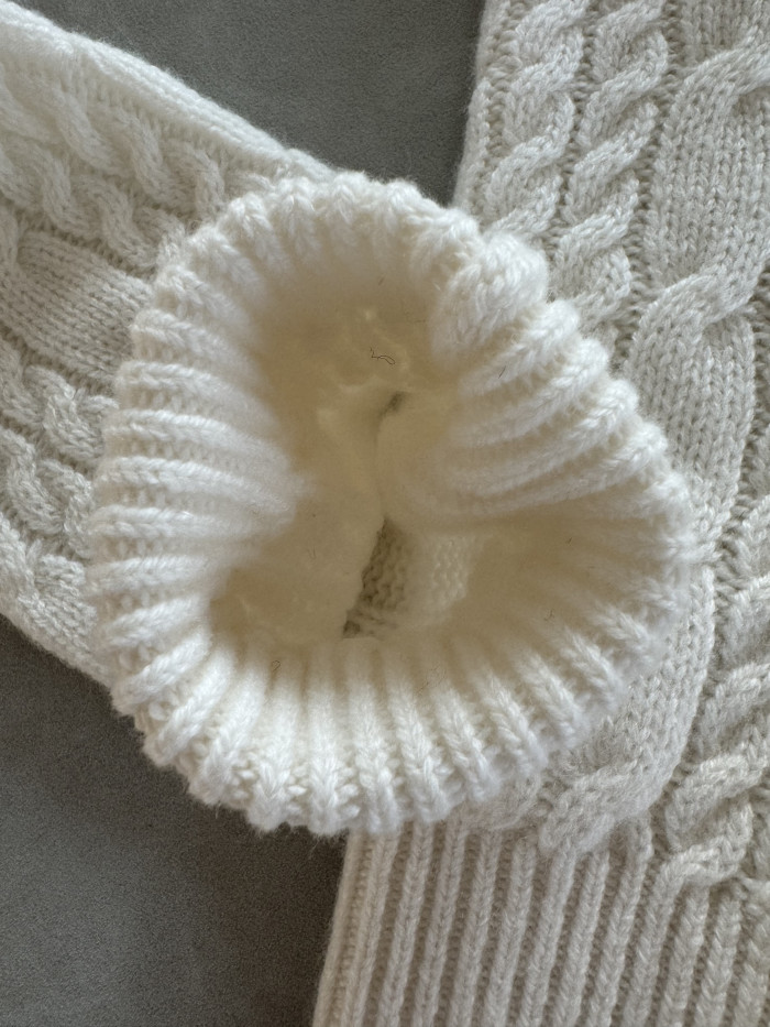 DIOR Sweater Ecru Cashmere Cable-Knit #382832