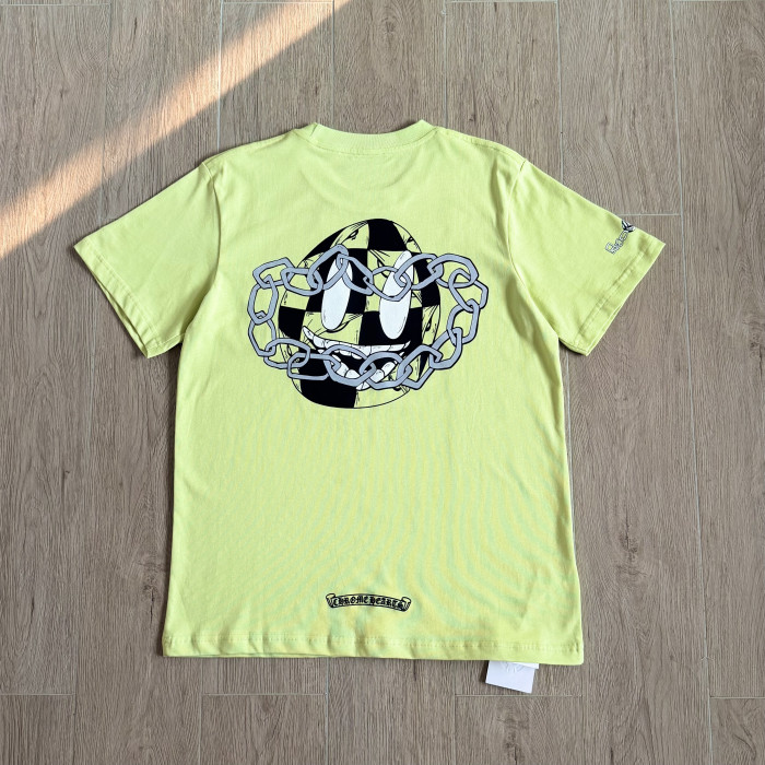 Chrome Hearts Neon Yellow Chrome Hearts x Matty Boy Chain Face T-Shirt #382666
