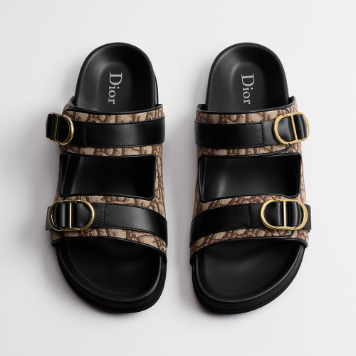 DIOR Dior Aqua Sandal Beige and Black Dior Oblique Jacquard #382615