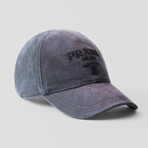 PRADA Burgundy Canvas Baseball Cap #382807