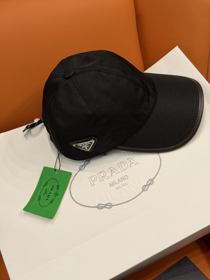PRADA Black Prada Speedrock Re-nylon Baseball Cap #382804