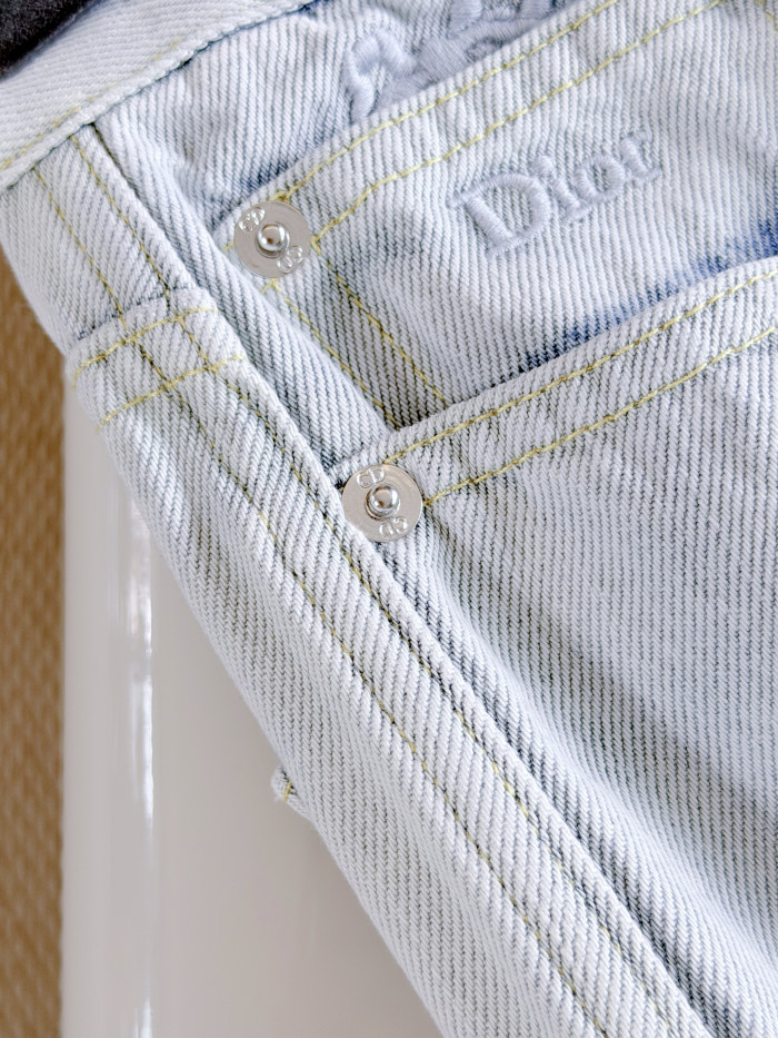 DIOR Flared Jeans Light Blue Stonewashed Cotton Denim #382814