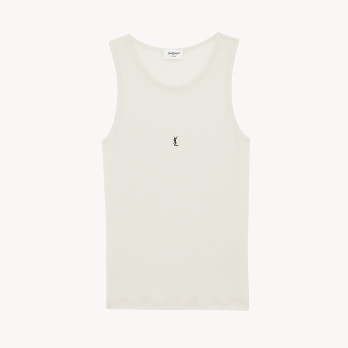 Saint Laurent CASSANDRE Tank Top in Ribbed Cotton Jersey #382618