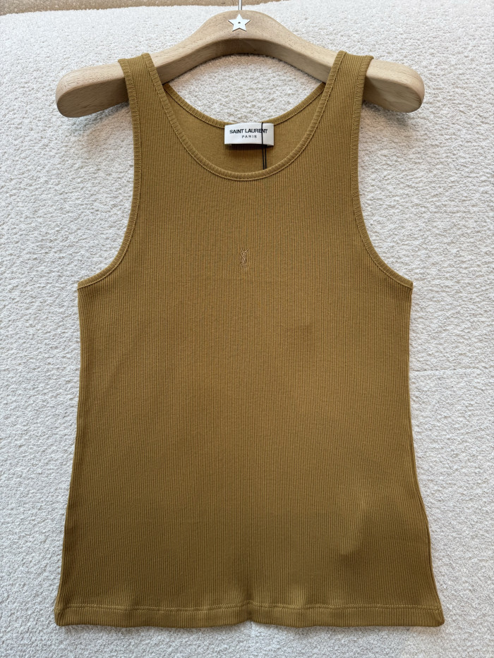 Saint Laurent CASSANDRE Tank Top in Ribbed Cotton Jersey #382618