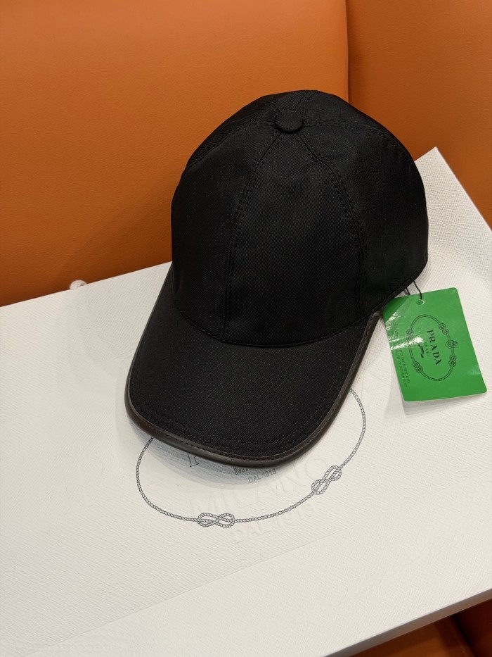 PRADA Black Prada Speedrock Re-nylon Baseball Cap #382804