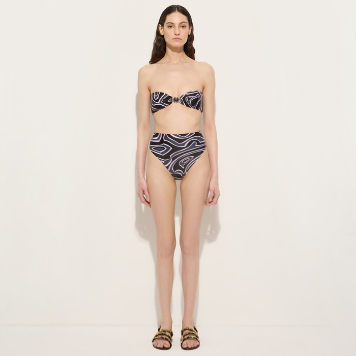 PUCCI Labirinto Print Bandeau Bikini Top High-Waisted Bikini Bottom #382955