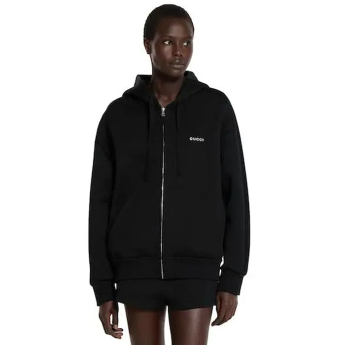 Gucci Cotton Jersey Hooded Zip Sweatshirt #382956