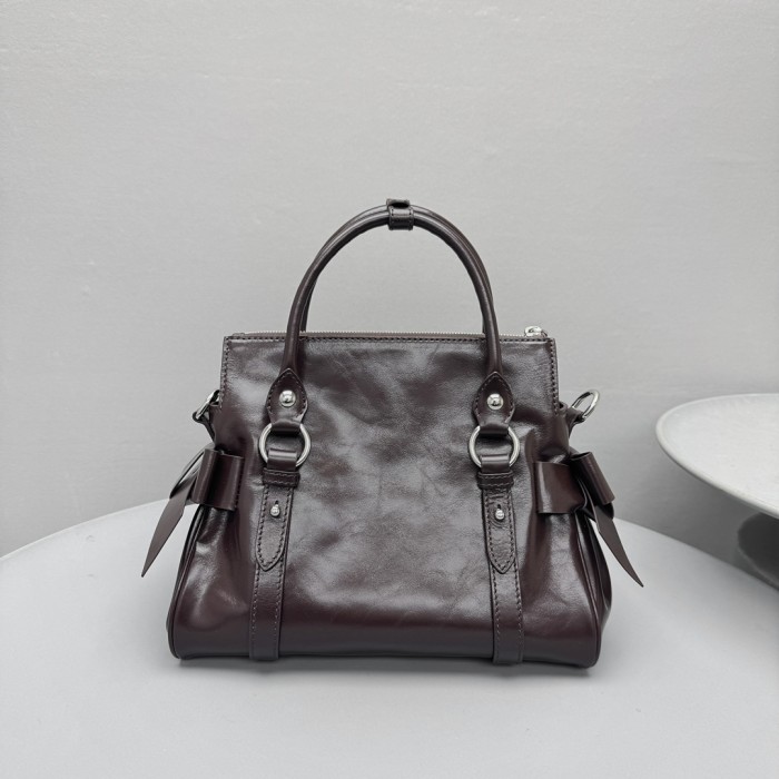 MiuMiu Black Shiny Leather Top-handle Bag #382950