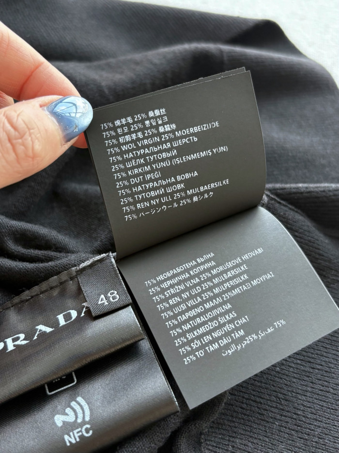 Prada Wool Silk Blend Polo Short Sleeves #382943