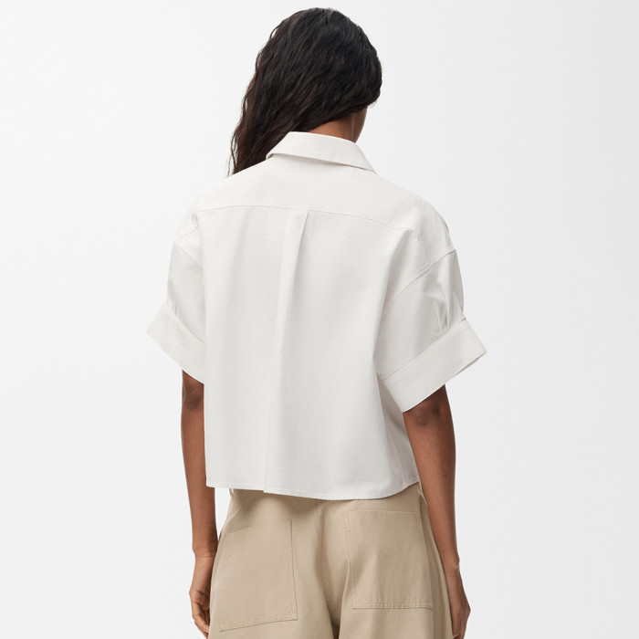 LOEWE  Short Sleeve Shirt in Denim Blue White and Shorts #382352