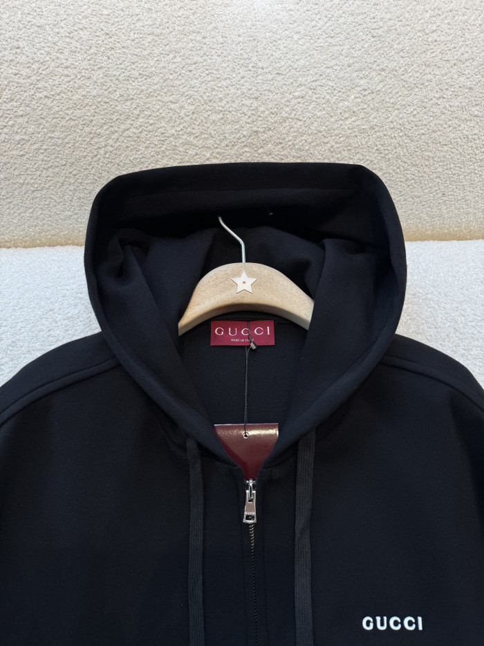 Gucci Cotton Jersey Hooded Zip Sweatshirt #382956