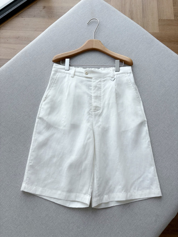 Prada Linen Wide-leg Casual Pants #382941