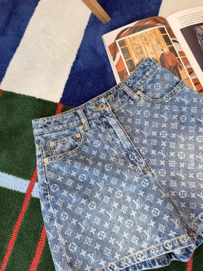 LOUIS VUITTON Monogram Denim Shorts #383034