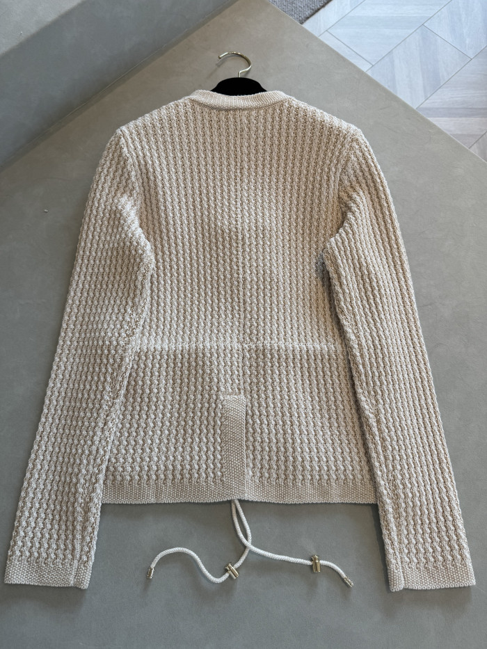 Chanel White Knitted Cardigan #383046