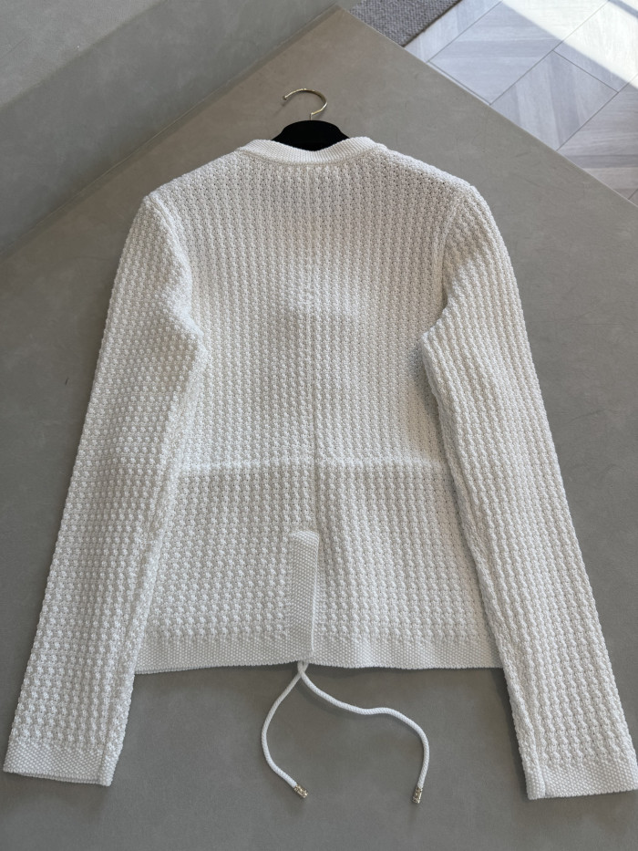 Chanel White Knitted Cardigan #383046