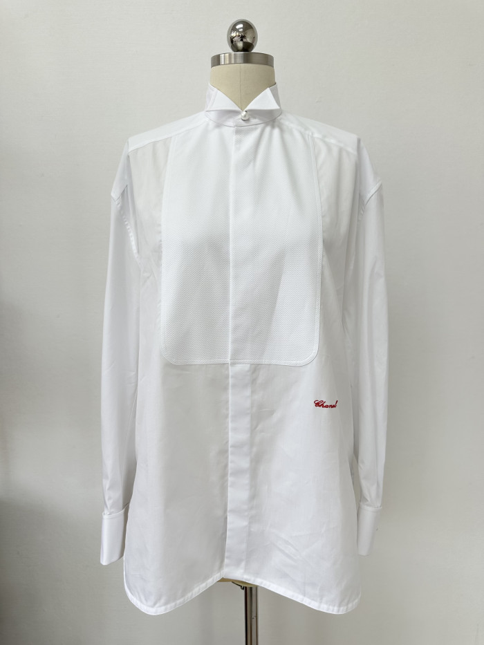 Chanel Top-quality Version Long-sleeved Shirt Cotton White #383085