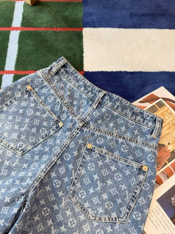 LOUIS VUITTON Monogram Denim Shorts #383034