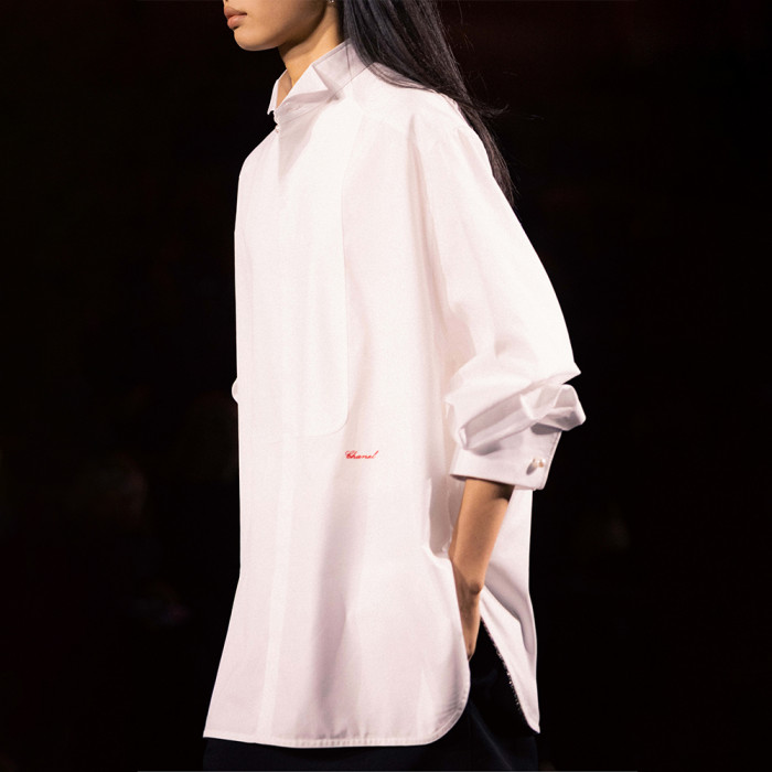 Chanel Top-quality Version Long-sleeved Shirt Cotton White #383085
