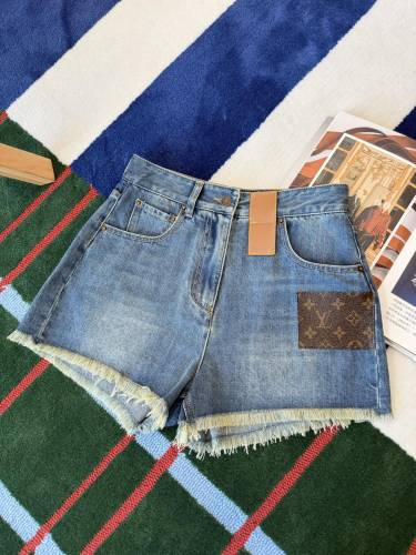 Louis Vuitton Frayed Hem Denim Mini Shorts #383035