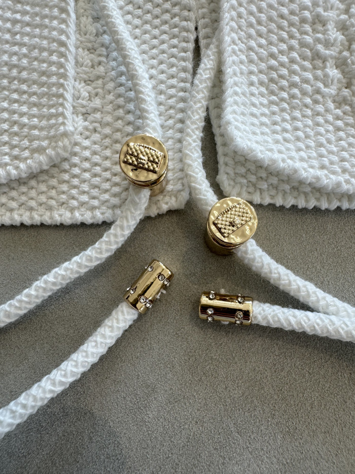 Chanel White Knitted Cardigan #383046