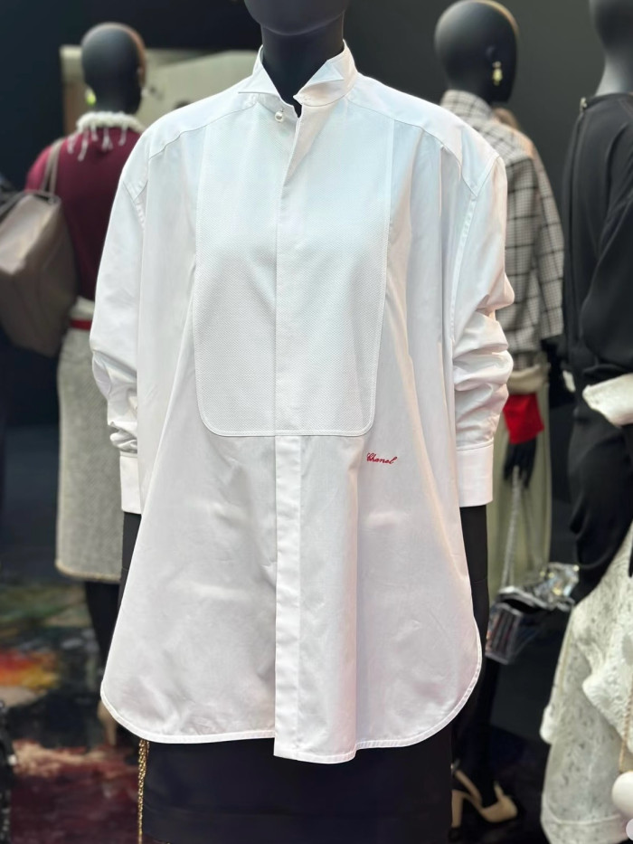 Chanel Top-quality Version Long-sleeved Shirt Cotton White #383085