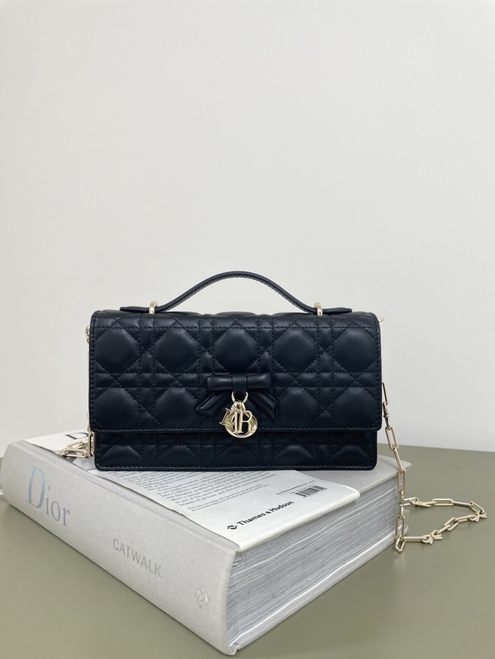 DIOR My Dior Mini Bag Black Cannage Lambskin #383157