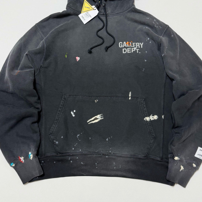 GALLERY DEPT. GD PAINT LOGO HOODIE VINTAGE BLACK #383240