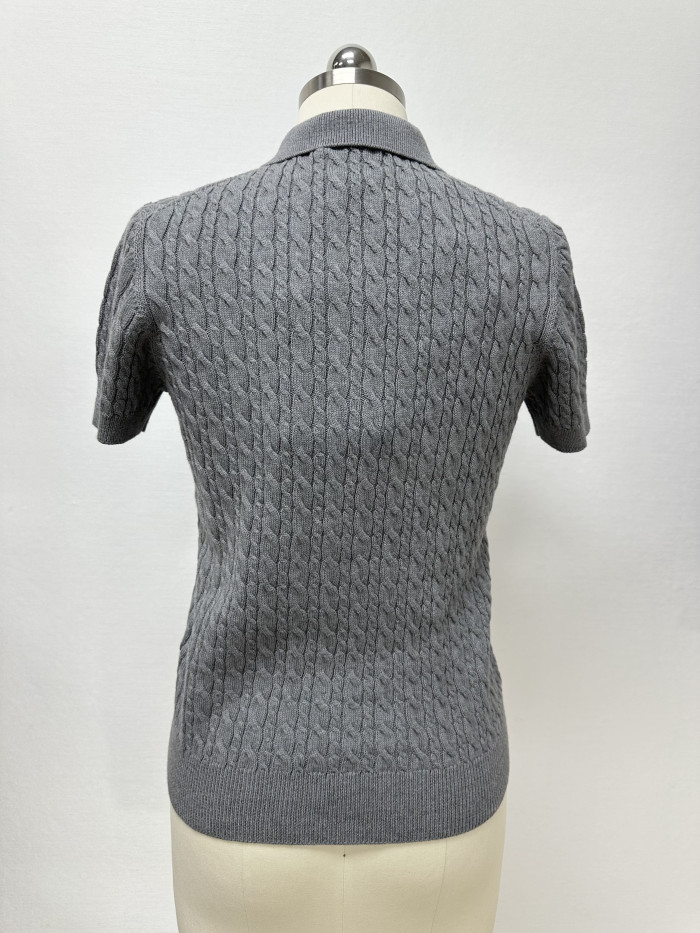 Chanel Top-quality Version CC Knitted Short Sleeves#383110