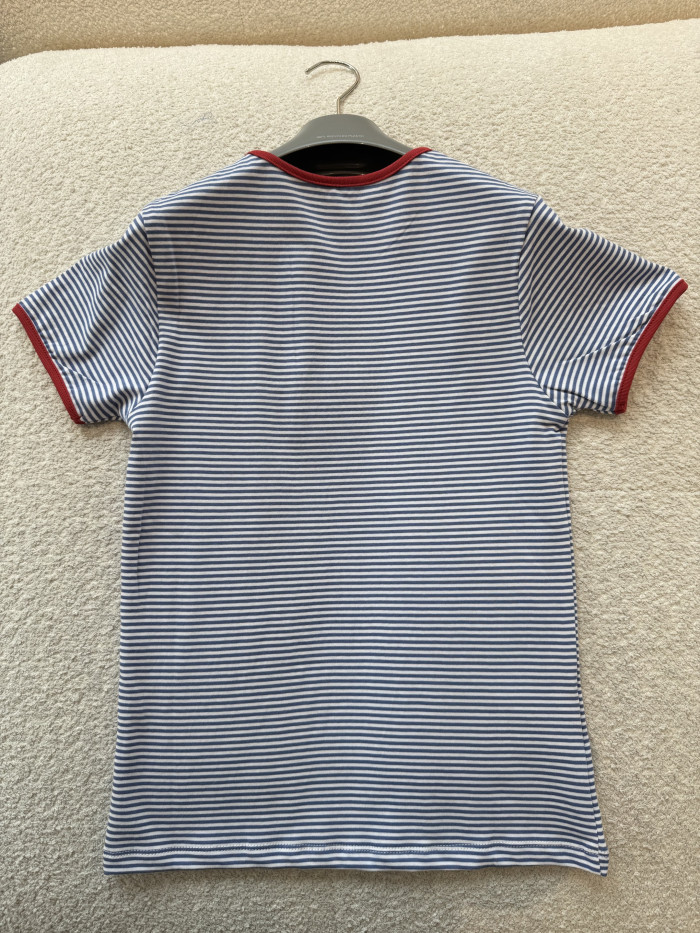 PRADA Periwinkle red Striped Jersey T-shirt #378582