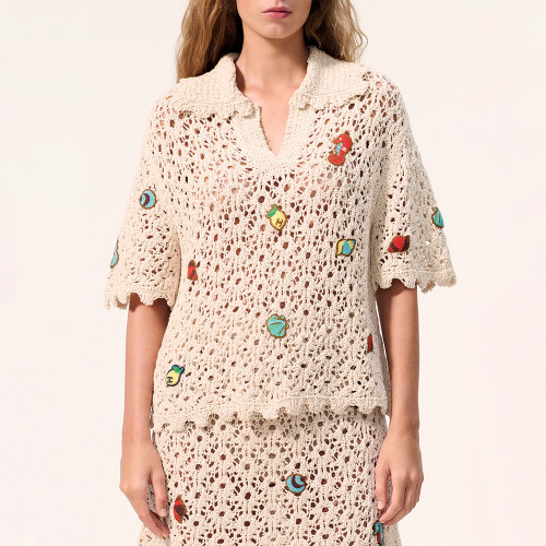 Chanel Top Skirts Cotton Silk Light Beige #383295