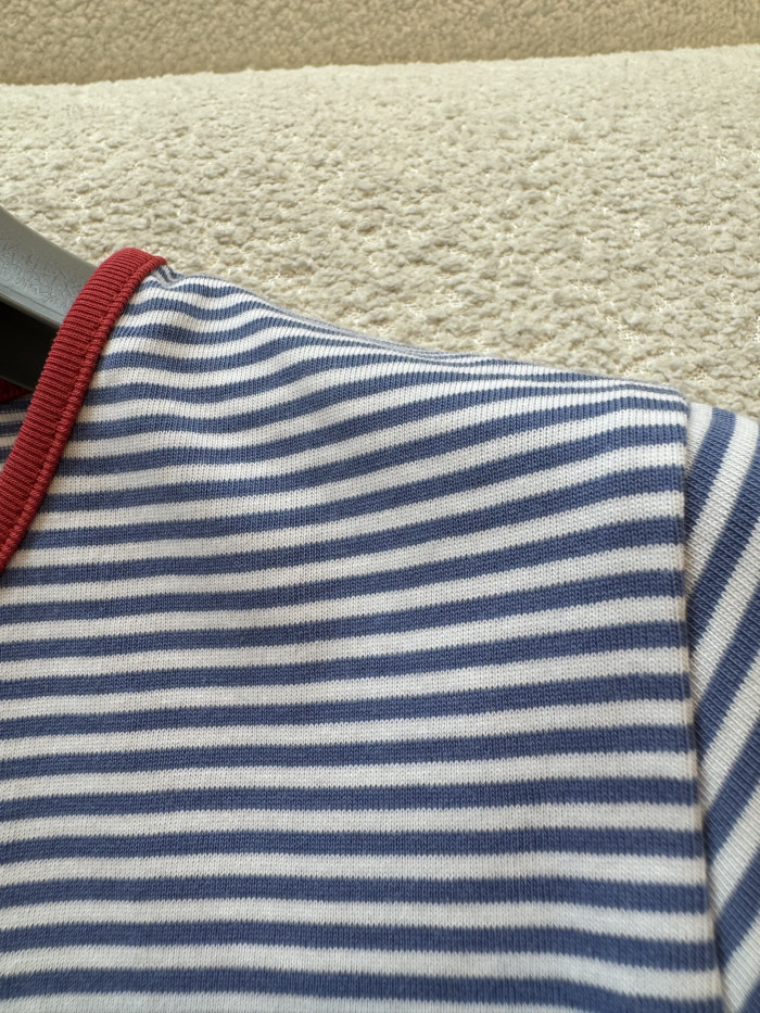 PRADA Periwinkle red Striped Jersey T-shirt #378582