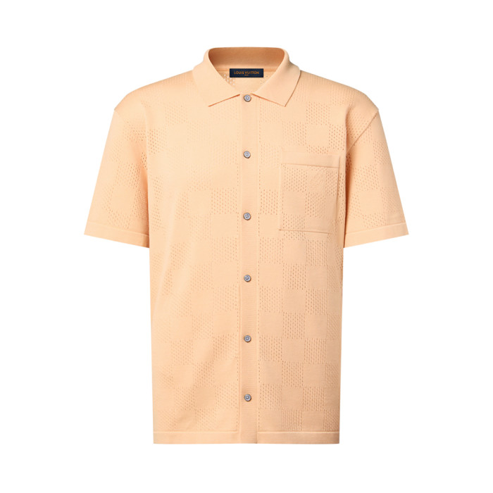 LOUIS VUITTON Damier Pointelle Short-Sleeved Shirt #383274