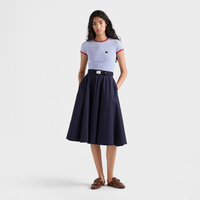 PRADA Periwinkle red Striped Jersey T-shirt #378582