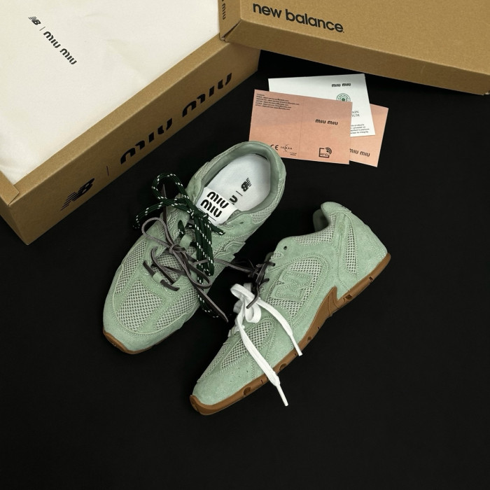 MiuMiu New Balance X 530 Sl Suede And Mesh Sneakers #383269