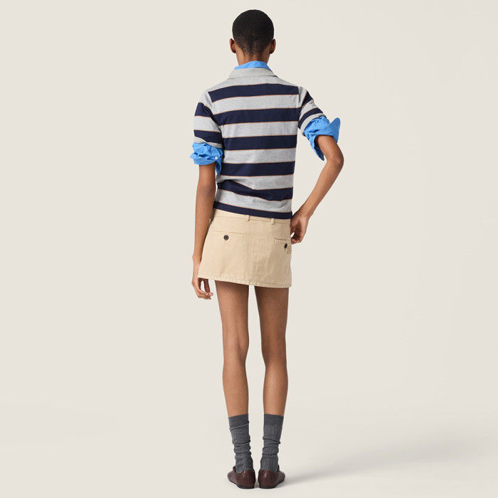 MiuMiu Beige Old Gabardine Miniskirt #378581