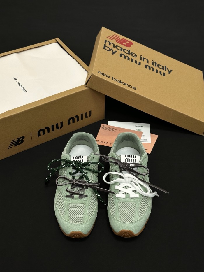 MiuMiu New Balance X 530 Sl Suede And Mesh Sneakers #383269