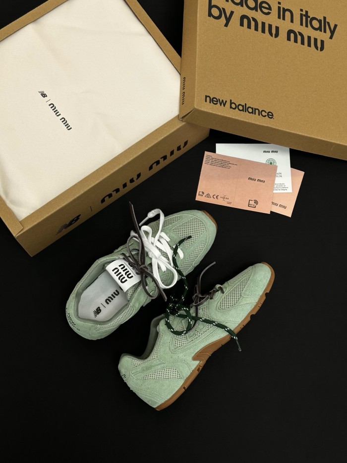 MiuMiu New Balance X 530 Sl Suede And Mesh Sneakers #383269