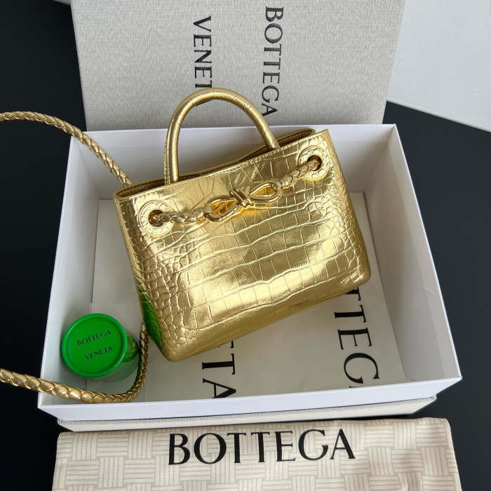Bottega Veneta Andiamo Mini Crocodile Pattern Handbag #383493