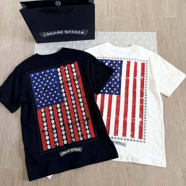 Chrome Hearts American Flag Distressed T-shirt #383399