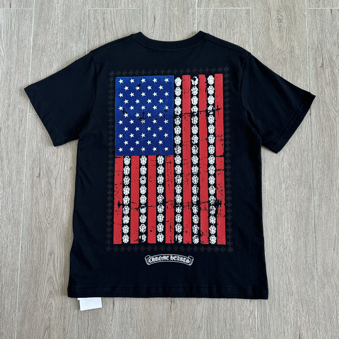 Chrome Hearts American Flag Distressed T-shirt #383399