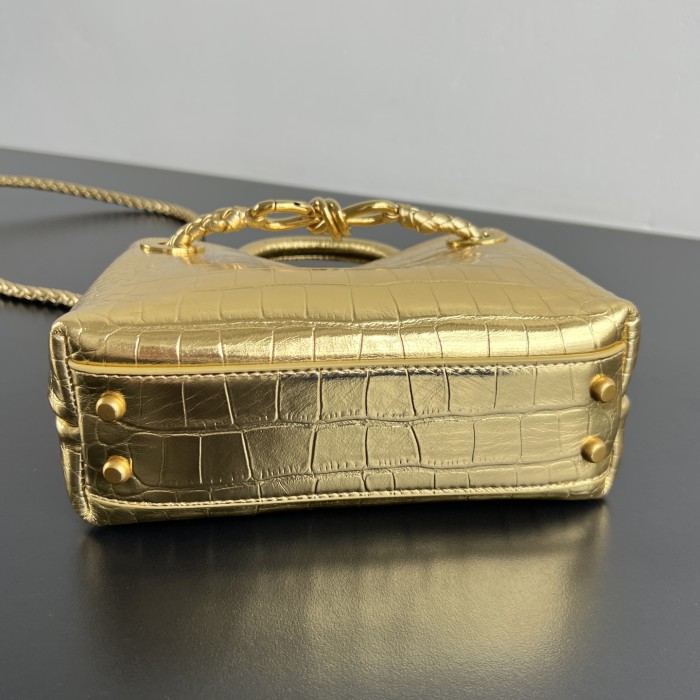 Bottega Veneta Andiamo Mini Crocodile Pattern Handbag #383493