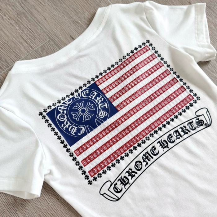 Chrome Hearts American Flag Women's T-shirt #383403