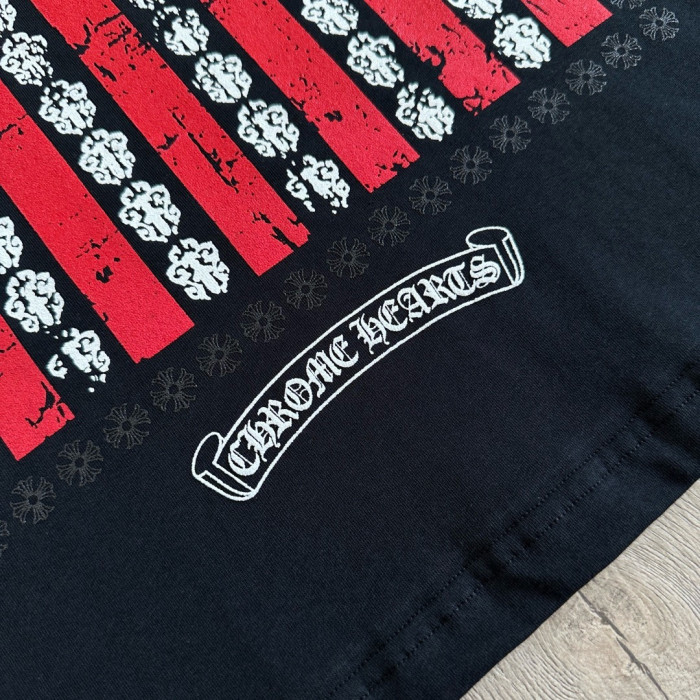 Chrome Hearts American Flag Distressed T-shirt #383399