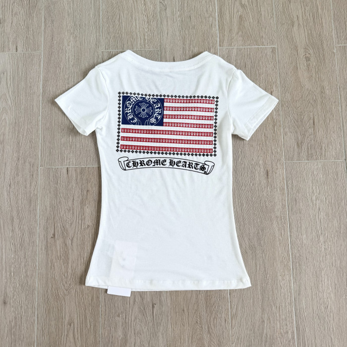 Chrome Hearts American Flag Women's T-shirt #383403
