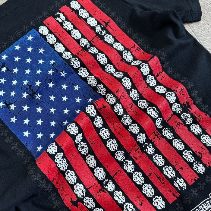 Chrome Hearts American Flag Distressed T-shirt #383399