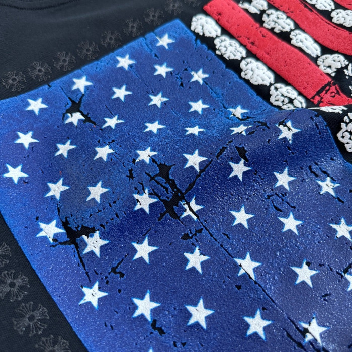 Chrome Hearts American Flag Distressed T-shirt #383399