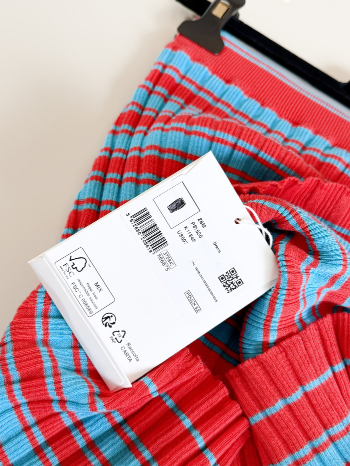 CHANEL Top and Skirt Cotton Red Turquoise #383620