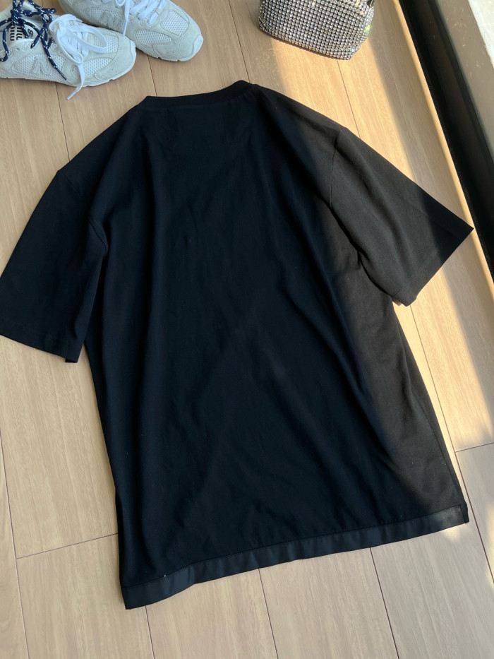 PRADA Black Re-nylon And Jersey T-shirt #383688